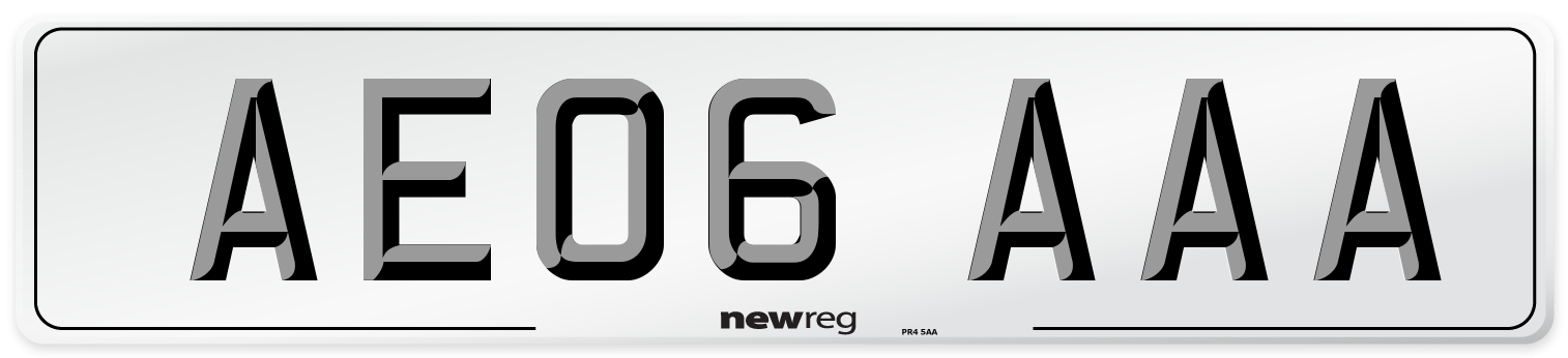 AE06 AAA Number Plate from New Reg